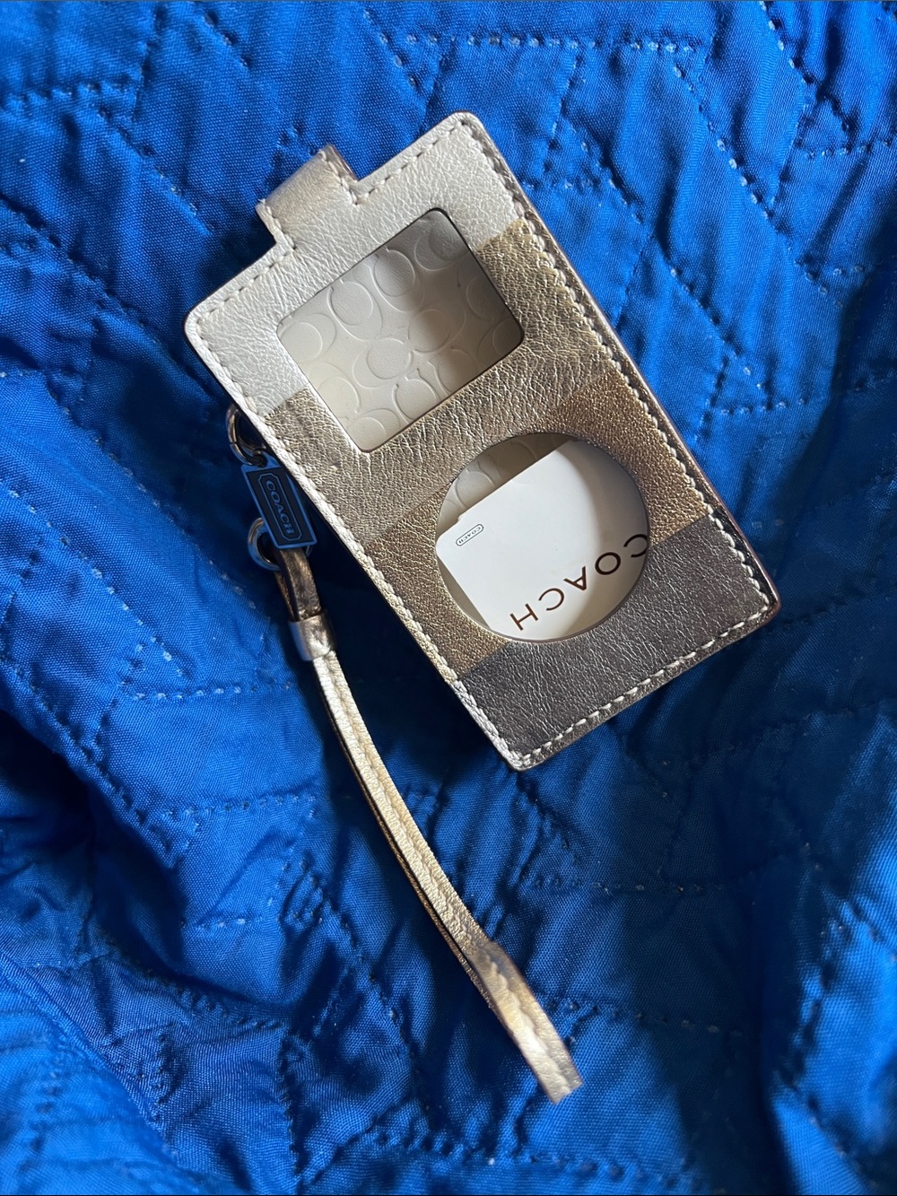 Vintage COACH ipod case mini player Metallic Gold Phone Accessory